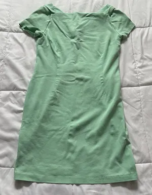 Banana Republic Womens Size 6‎ Dress Short Sleeve Green Stretch Knit Square Neck thumbnail 1