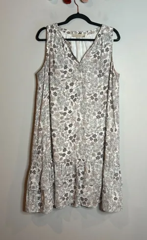 Loft floral drop waist dress thumbnail 1