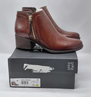 Naturalizer Womens Ankle Boots Size 7.5 Brown Comfort Western Booties Cowgirl thumbnail 1