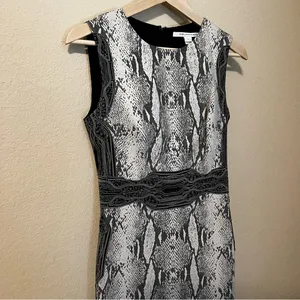 DVF Diane Von Furstenberg Embroidered Snake Print Fitted Dress thumbnail 5