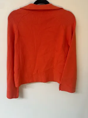 THML Women's Orange Collared V-Neck Sweater Women’s size Small thumbnail 2