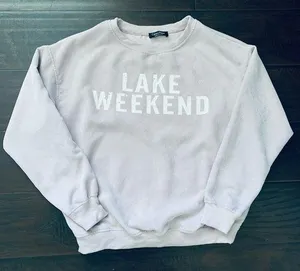 Coeur de Vague Boutique Euro-Inspired Lake Weekend Corduroy Sweatshirt | Size: M thumbnail 1