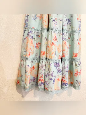 Alice + Olivia Karolina Crochet Floral Blue dress thumbnail 10