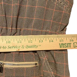 WEWOREWHAT Houndstooth Jumpsuit Women's M/M Long Sleeve Zip Front‎ Pockets thumbnail 11