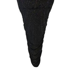 Alice + Olivia Slinky Ruched Shimmer‎ Dress Sparkle Black Gold Size Small thumbnail 4