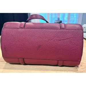 Kate Spade Burgundy Pebbled Leather and Suede Satchel Crossbody‎ Bag thumbnail 6