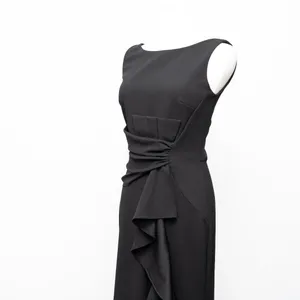 Betsy & Adam. Christine Scuba Crepe Ruffled‎ Bow Gown. thumbnail 9