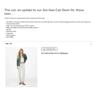 Madewell Jeans Womens Size‎ 26 White Mid Rise Kick Out Crop Denim NI961 thumbnail 5