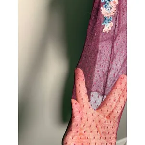 American Eagle Floral Mesh Top‎ Sheer Embroidered Long Sleeve S Whimsigoth thumbnail 4