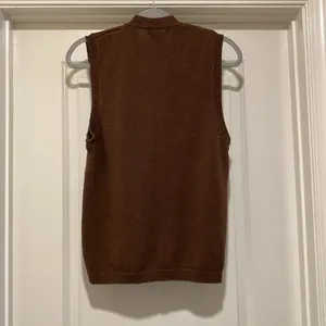 Vintage Cabin Creek Button Front Sweater Vest Brown knit Size Medium thumbnail 4