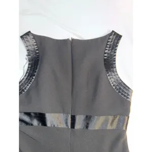 Jones‎ New York Dress Black Satin Trim Ruffle Hem Cocktail Dress Petite 8P thumbnail 5