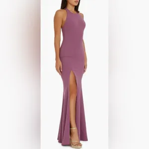 NWOT Dress The Population Paige Halter Neck Mermaid Orchid Purple Gown Sz XL thumbnail 3