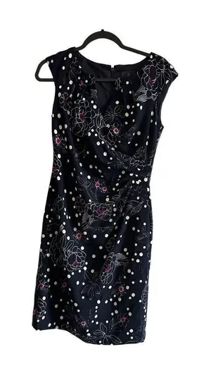 Adrianna Papell dress floral Women’s Sz 4 Sleeveless V Neck thumbnail 1