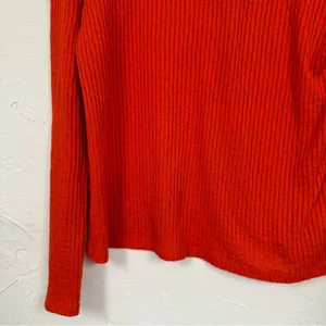 Pilcro and the Letterpress Anthropologie Orange Ribbed Knit Crew Neck Sweater Womens XL Fall Casual thumbnail 6