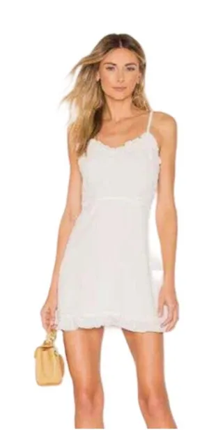Superdown Charlee White Frill Cami Dress medium  thumbnail 1