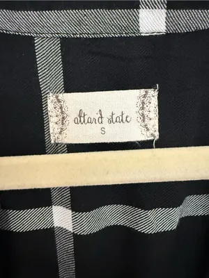 Altar'd State Black and White Windowpane Midi Shirt Dress Size Small thumbnail 4