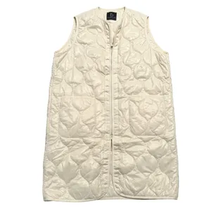 Anthropologie Do Everything in Love Quilted Puffer Vest Women OS Cream Longline thumbnail 2