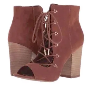 Carlos Santana lace up brown block heel booties Brown Size 10 thumbnail 1