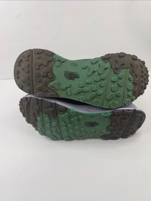 The North Face Women's Charcoal Gray Ankle Hiking Boots with Teal Logo thumbnail 7