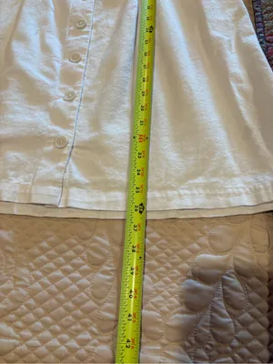 New Day Button-Front Square-Neck White Linen Blend Dress women’s XL thumbnail 13