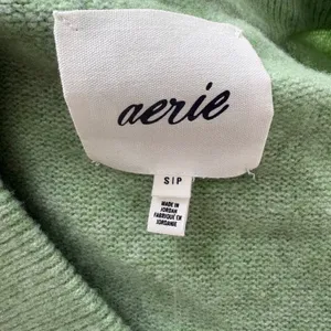Aerie V-Neck Sweater‎ Small Sage Green NEW Oversized Marl Knit Pullover Cozycore thumbnail 7