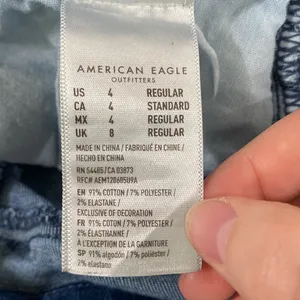 American Eagle distressed exposed zipper super hi-rise jegging crop jeans sz 4 thumbnail 9