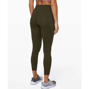 Lululemon Fast and Free Tight II 25" Non-Reflective Nulux in Dark Olive Green 8 thumbnail 4
