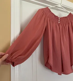 Peachy Pink Off The Shoulder Top thumbnail 2