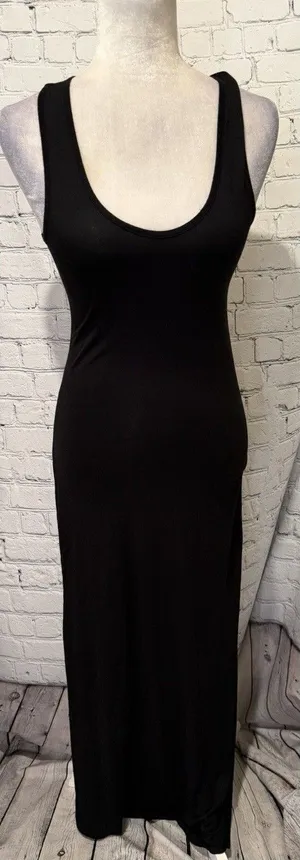 Venus Black strappy back maxi dress Rayon Blend distinctive open back Size Small thumbnail 1