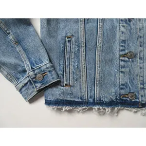 NWT Levi's Ex-Boyfriend Trucker Indigo Memory Embroidered Palm Tree Jacket S thumbnail 11