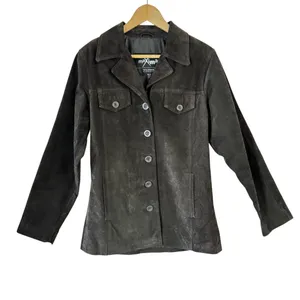 Wilson’s Leather Maxima Brown Suede Leather Jacket Women’s Size M Button Front thumbnail 2