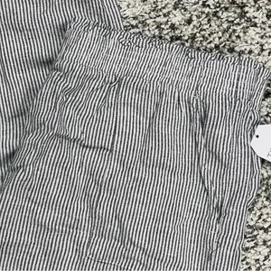 Nautical Striped Black White Wide Leg Baggy Pants Pull On Elastic Waist Pockets thumbnail 2