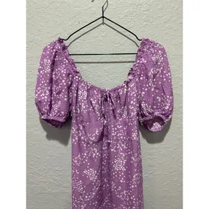 Faithfull the Brand Women's Purple Midi Dress Sz 4 Cottagecore Glam Dainty thumbnail 3