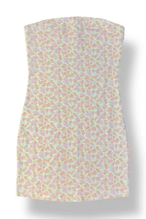 BP Green Allison‎ Floral Strapless Tube Mini Dress Womens Size XS Multicolor thumbnail 1