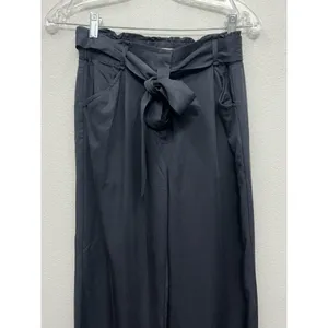 MARINE LAYER Wide Leg Pants Womens Size Small Grey Tencel Belted Paper Bag thumbnail 3
