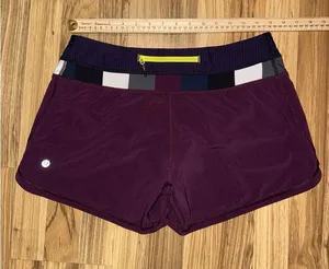 LULULEMON *RARE* Purple Run Tracker‎ Shorts Cut Tag Measurements In Pics EUC thumbnail 1