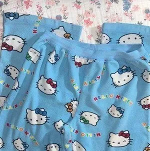 Hello Kitty Size S Fleece Blue Pajama Bottoms thumbnail 6