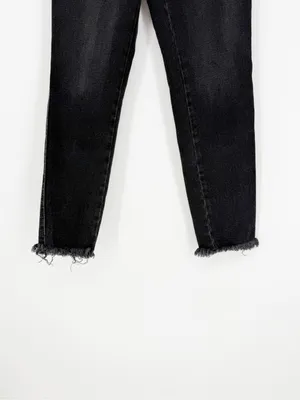 Free People High Rise Raw Hem Jegging Skinny Jeans Women’s 31 Faded Black thumbnail 5