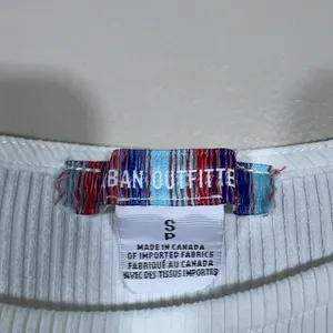Urban Outfitters Swiss Dot Sleeve Ribbed Cutout Corset Crop Top White Size S thumbnail 5