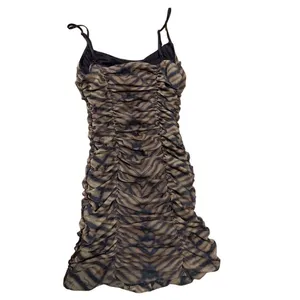 Urban Outfitters Megan Mesh Bodycon Mini‎ Dress leopard print sz L y2k thumbnail 2