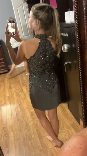 Short Cocktail Dress Black thumbnail 1