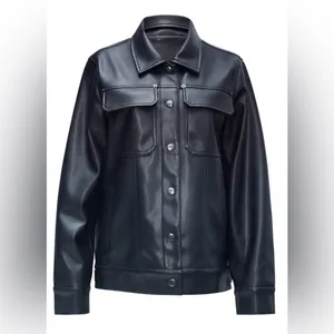 Jules Kae Audriana Faux Leather Trucker Jacket - NWT - Size L thumbnail 2