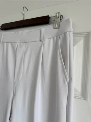 Halara HaloTekAir Wide Leg Pants White Size Large Stretch Pull On NWT thumbnail 2