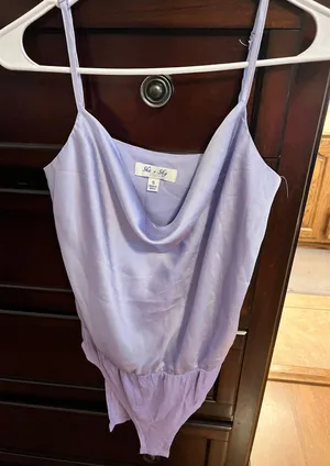 She+sky Purple Cowl Neck Bodysuit thumbnail 2