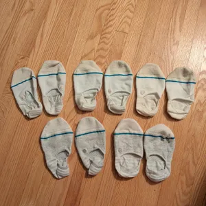 Stance Women Medium No Show Socks Lot of 5 Pairs White Striped Super Invisible thumbnail 2