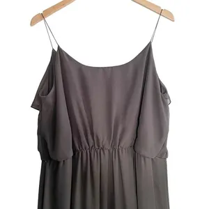 Nouvelle Amsale Drew Gray Chiffon Ruffle Wrap Spaghetti Strap Slip Dress Size XL thumbnail 9