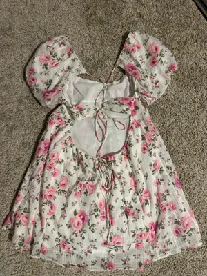 Sky to Moon Pink floral boutique dress thumbnail 2