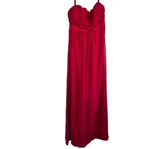 Phoebe Couture Silk Ruched Sweetheart Halter Maxi Dress Red Raspberry Size 6 thumbnail 2