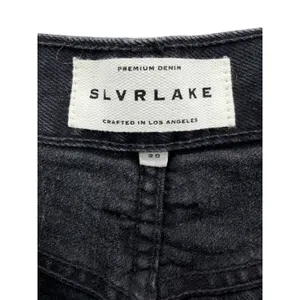 SLVRLAKE London Crop High Rise Straight‎ Leg Jeans Faded Black Size 29 USA thumbnail 6