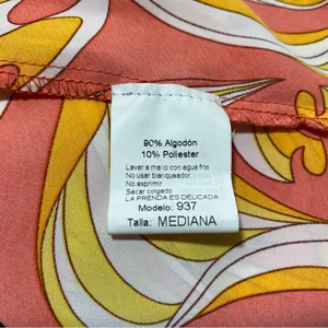 CHERRY Multicolor Button-Down Tie-Waist Shirt Dress Sz-Medium thumbnail 7